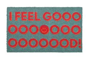 Kokos Fußmatte Gift Company I feel good türkis